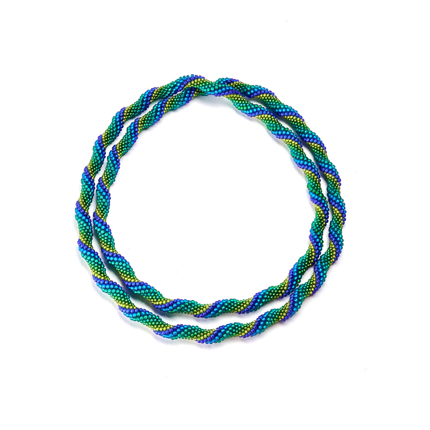 Metallic Peacock Spiral Necklace