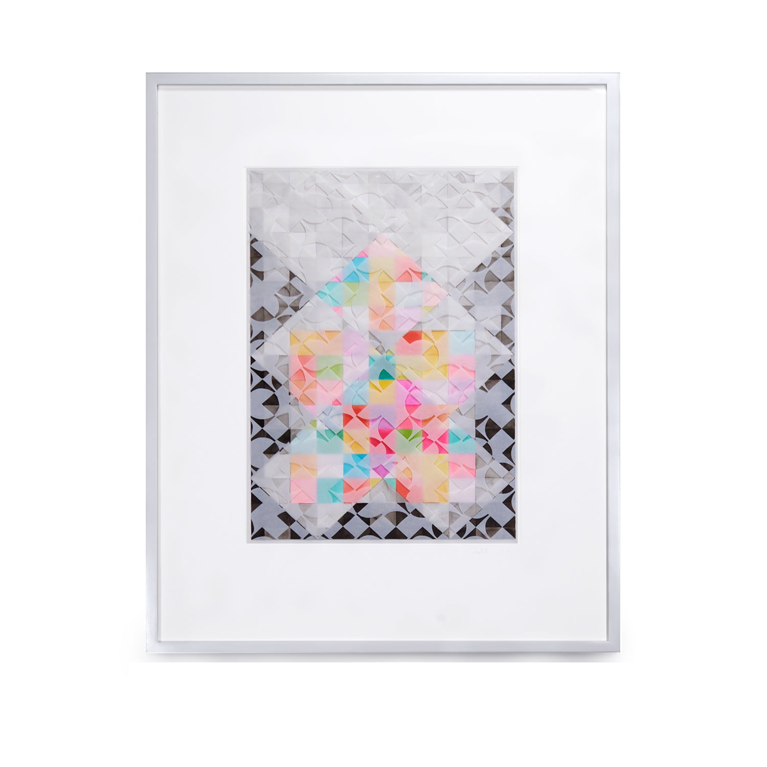 Untitled, Geometric Study in Color with Vellum Overlay