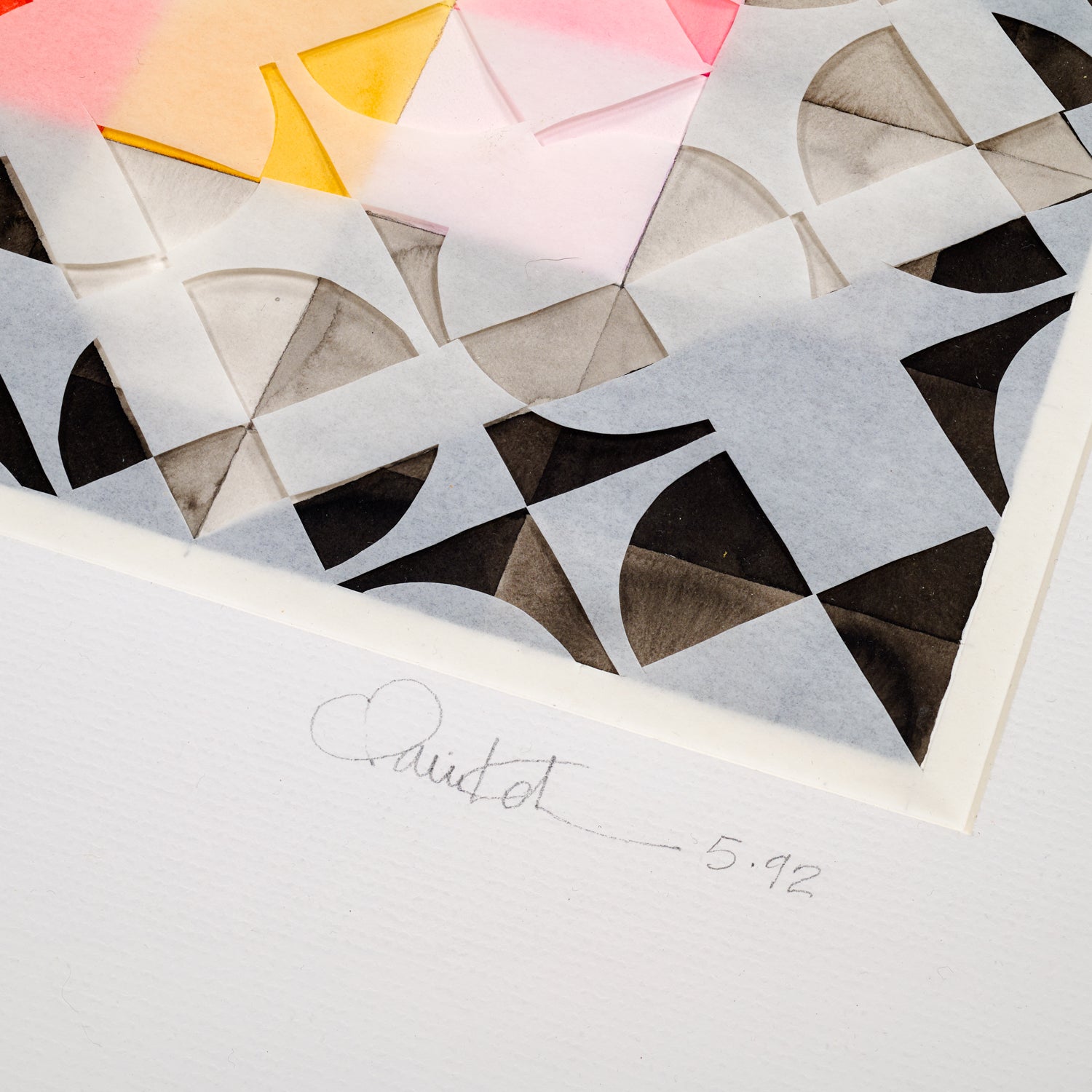 Untitled, Geometric Study in Color with Vellum Overlay