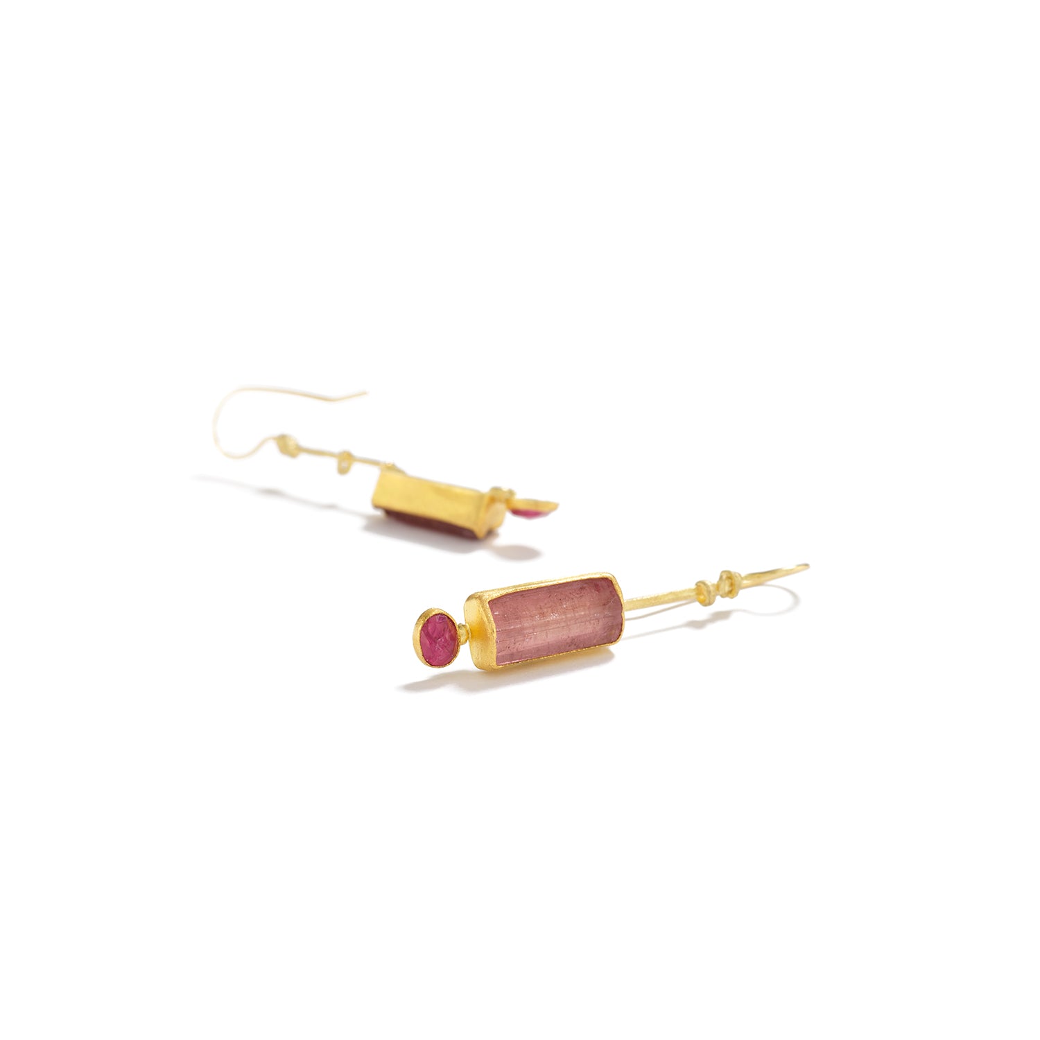 Pink Tourmaline Earring on Wire