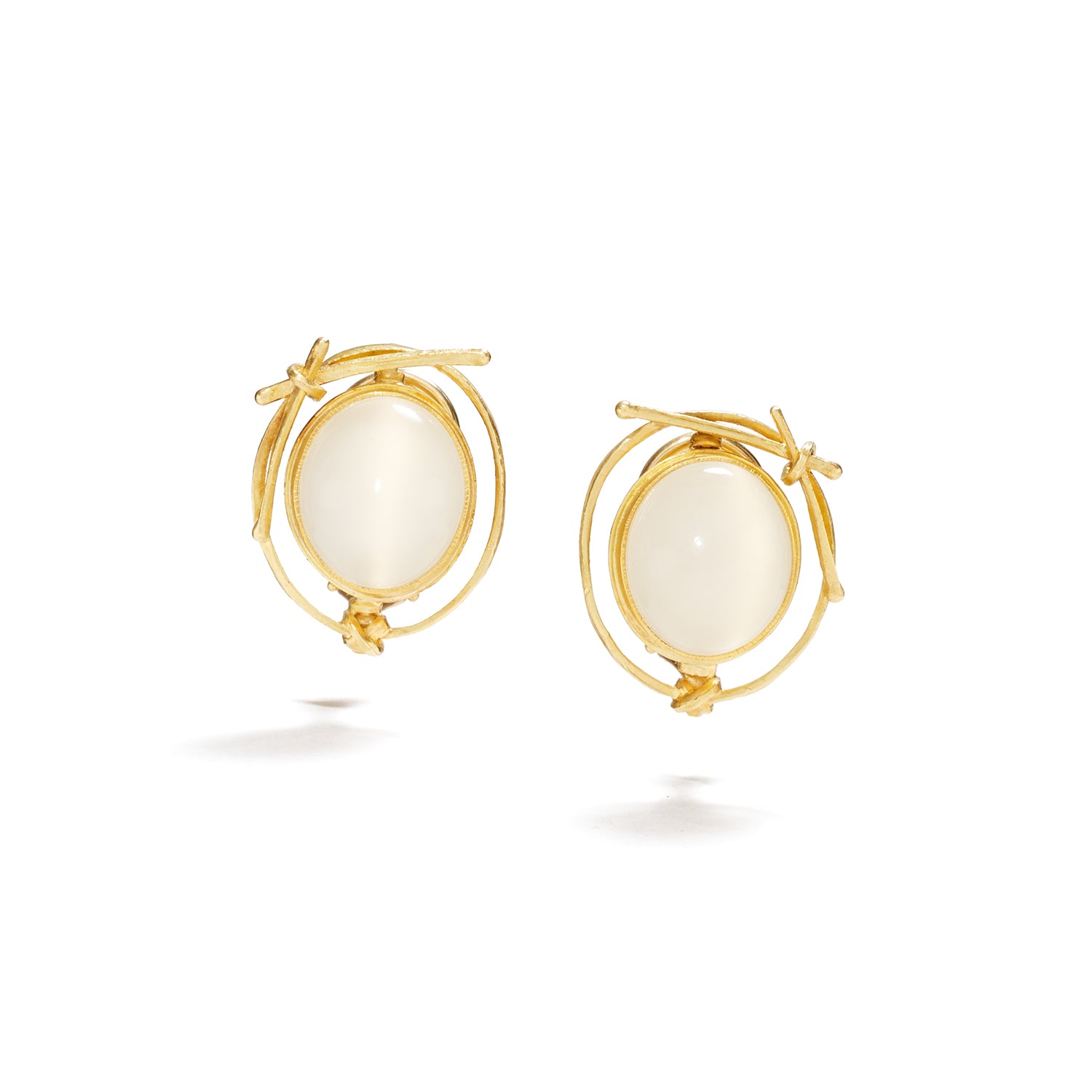 Moonstone Earring with Gold