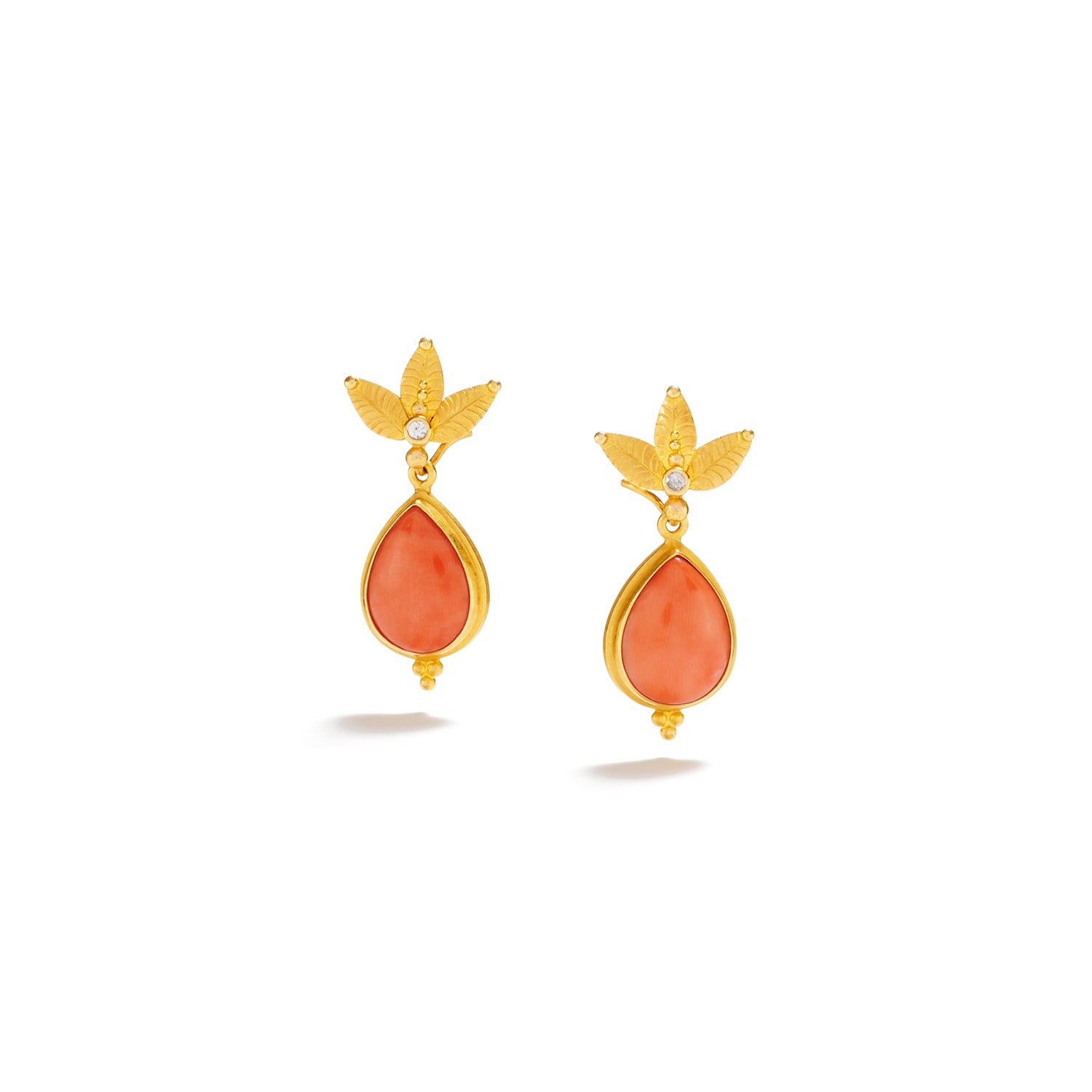 Simple Coral Drops For Hoops