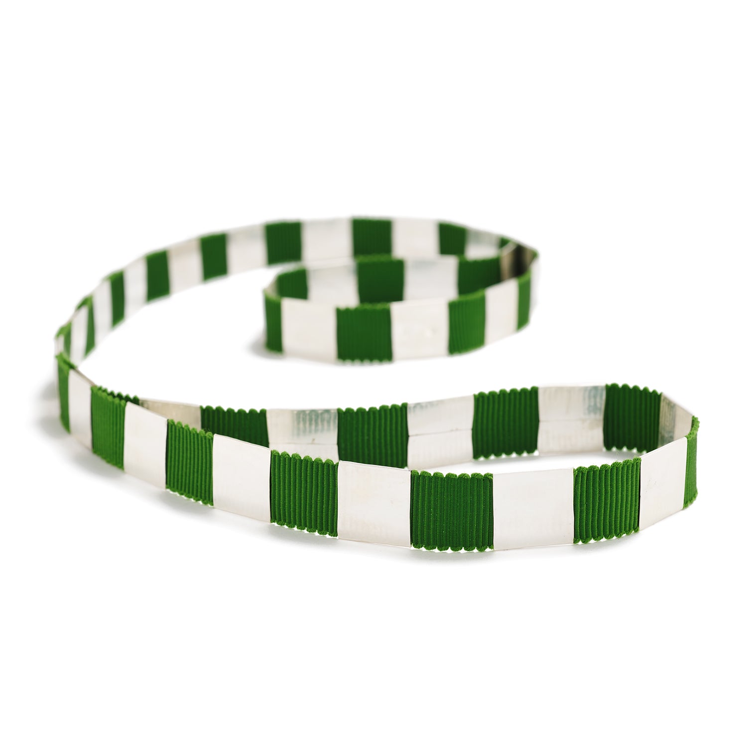 Classic Square Ribbon Necklace~Spring Green