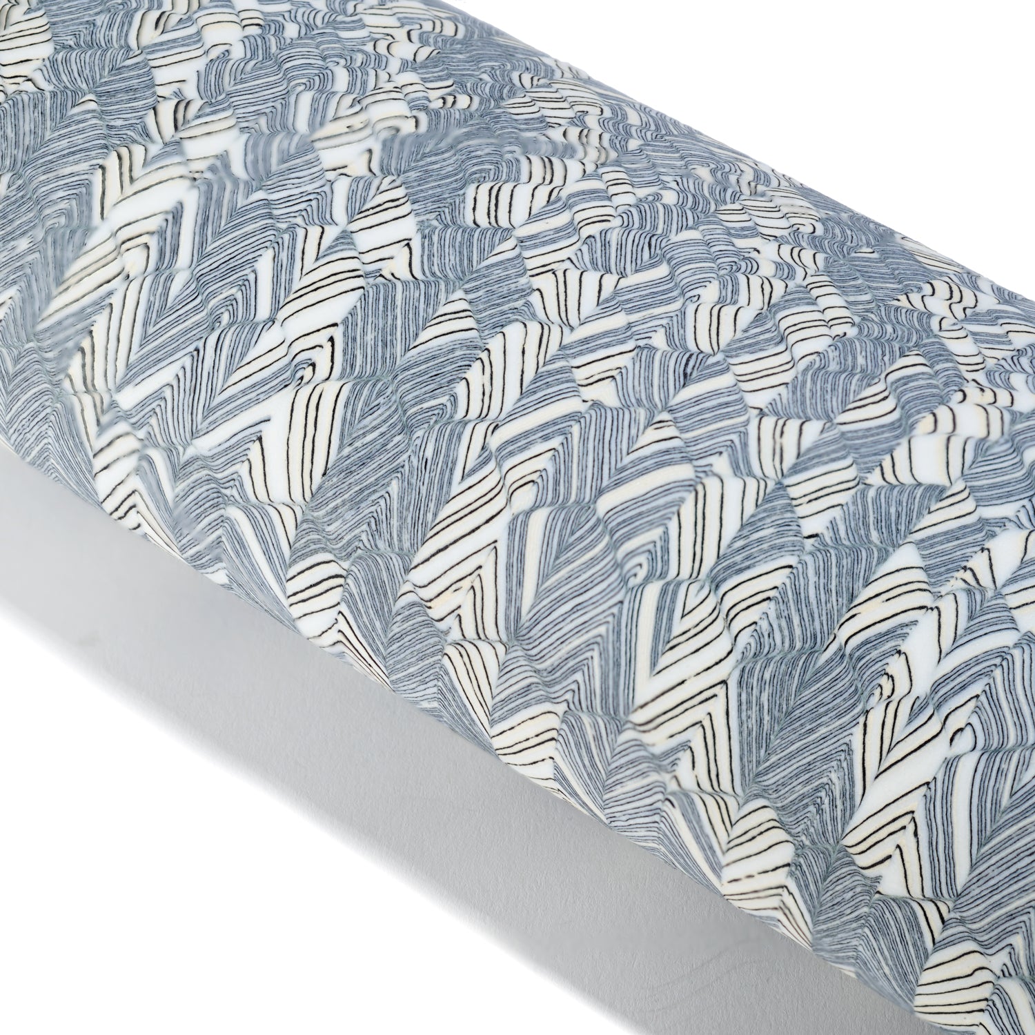 Black, Cream and White Elliptical Vessel