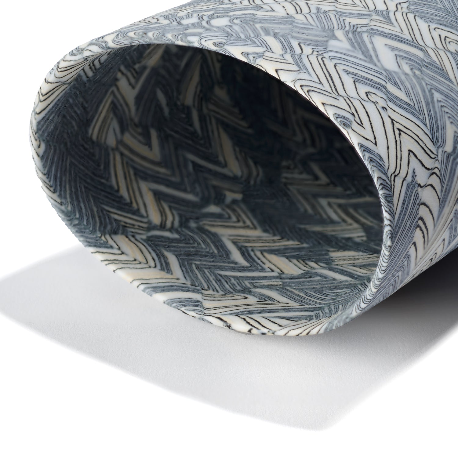 Black, Cream and White Elliptical Vessel