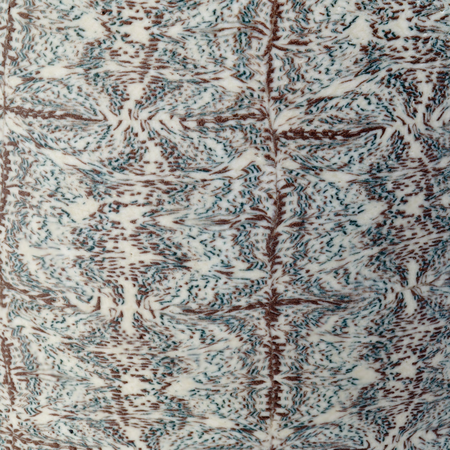 Brown and White Nerikomi Blossom Jar