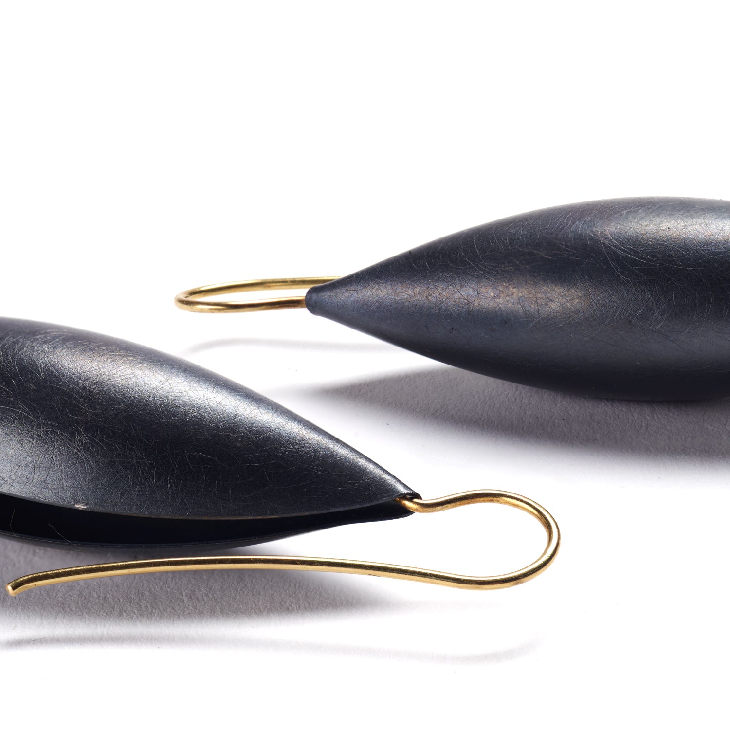 Oxidized Sterling Silver Cocoon Pendant Earrings~50mm