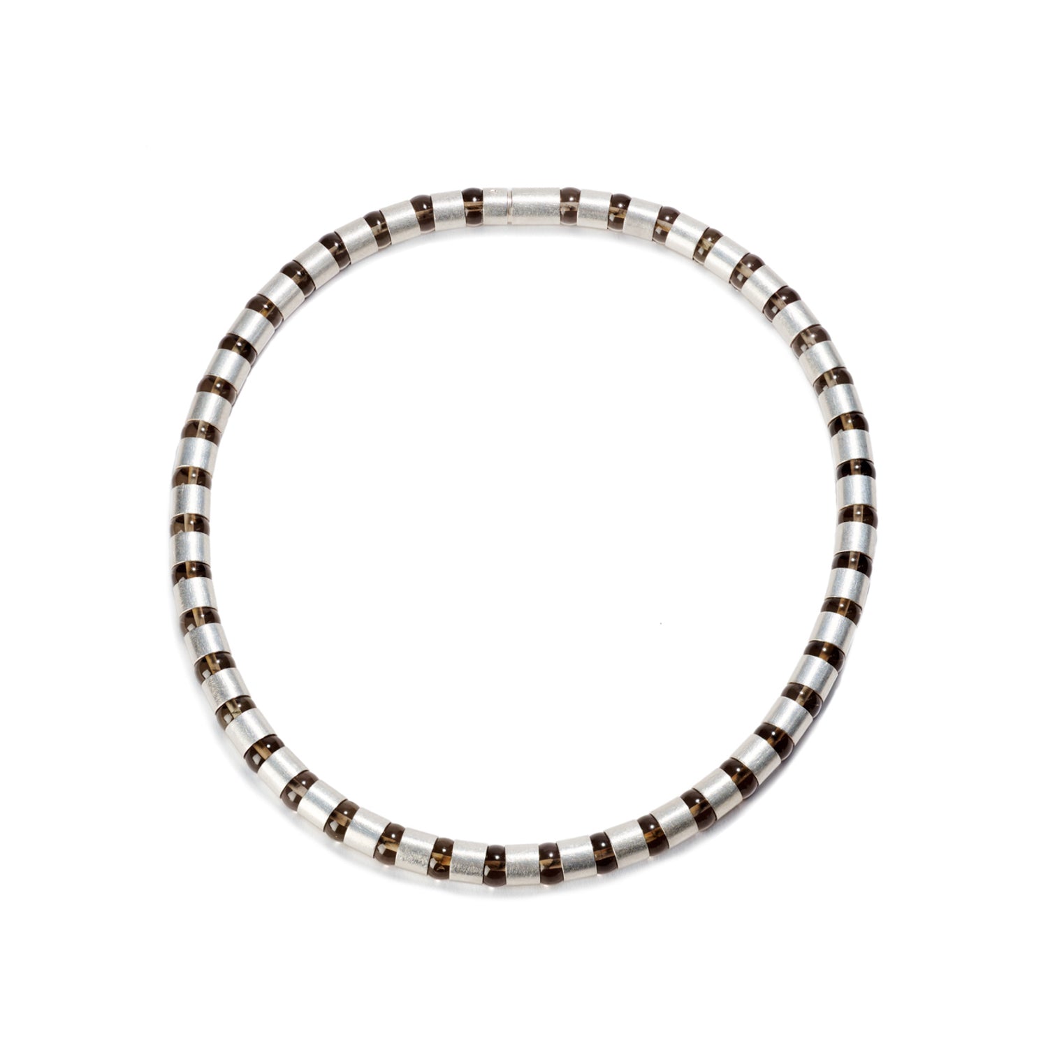 Cleopatra Sterling Silver Collier~8mm Smoky Quartz