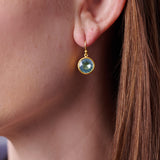 Round Faceted Aquamarine on Wire