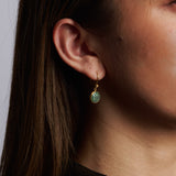 Tsavorite & Gold Earrings with Diamonds