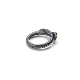 Snake Ring with Emerald Eyes
