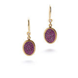 Ruby & Gold Earrings with Diamonds