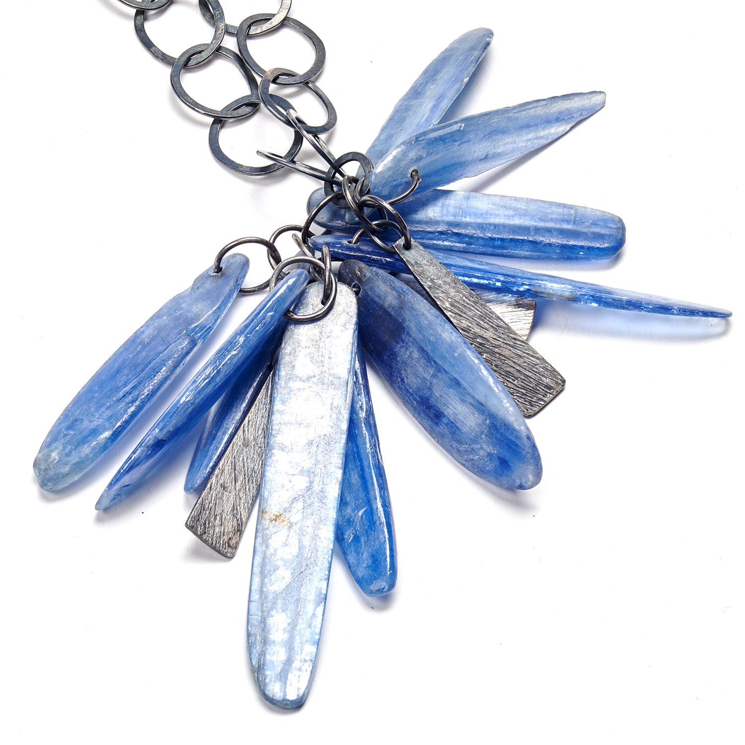 Carved Cluster Kyanite Necklace