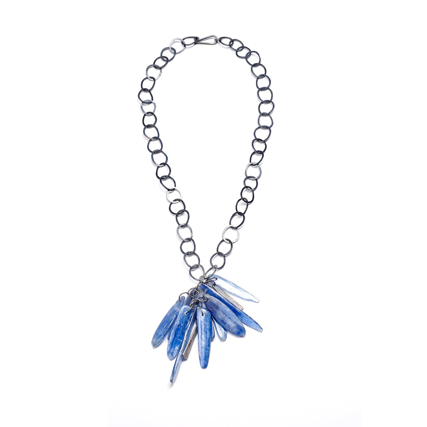 Carved Cluster Kyanite Necklace