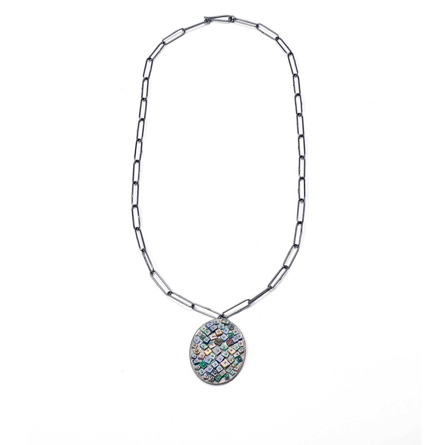 Mosaic Opal Pendant Necklace