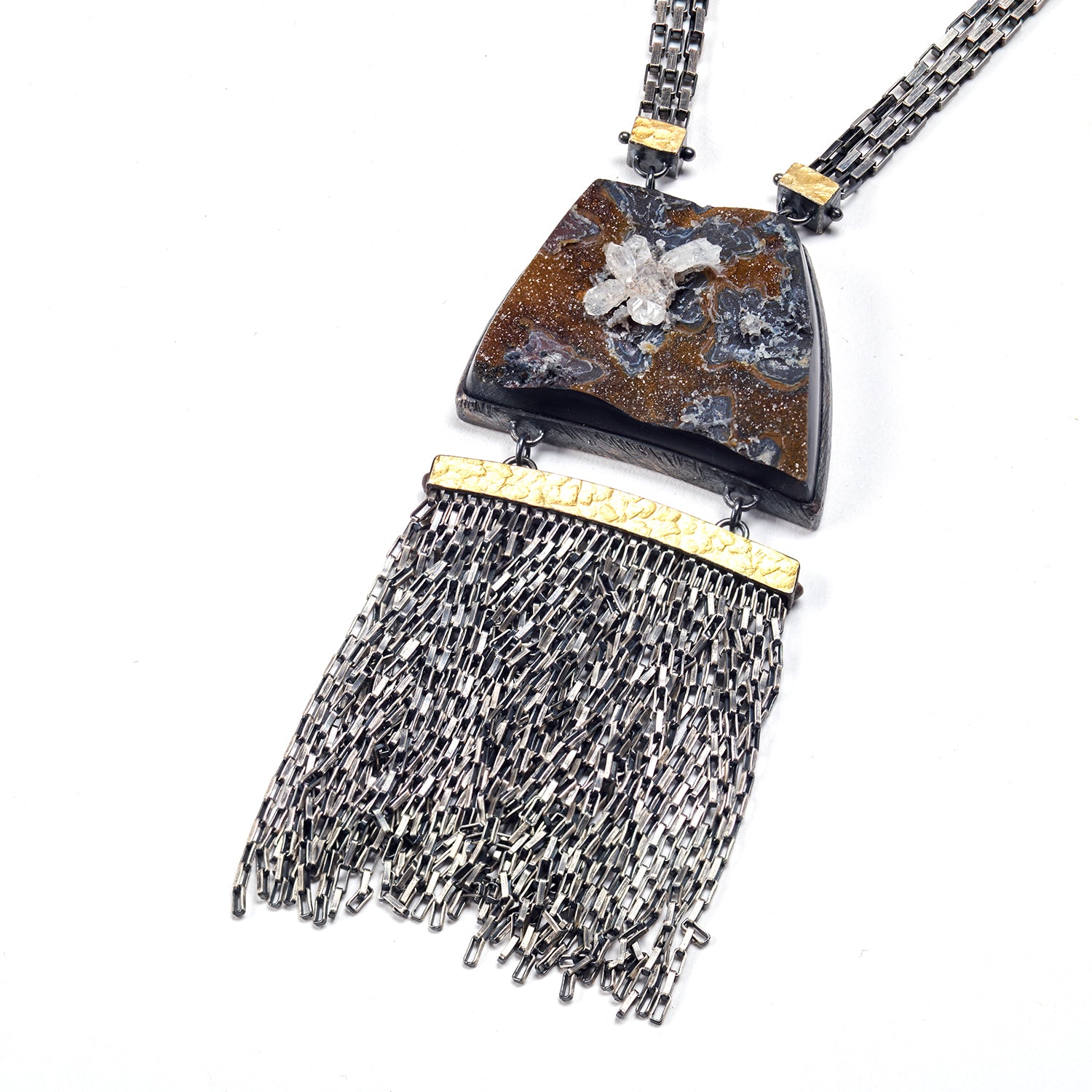 Crystallized Druzy Fringe Necklace