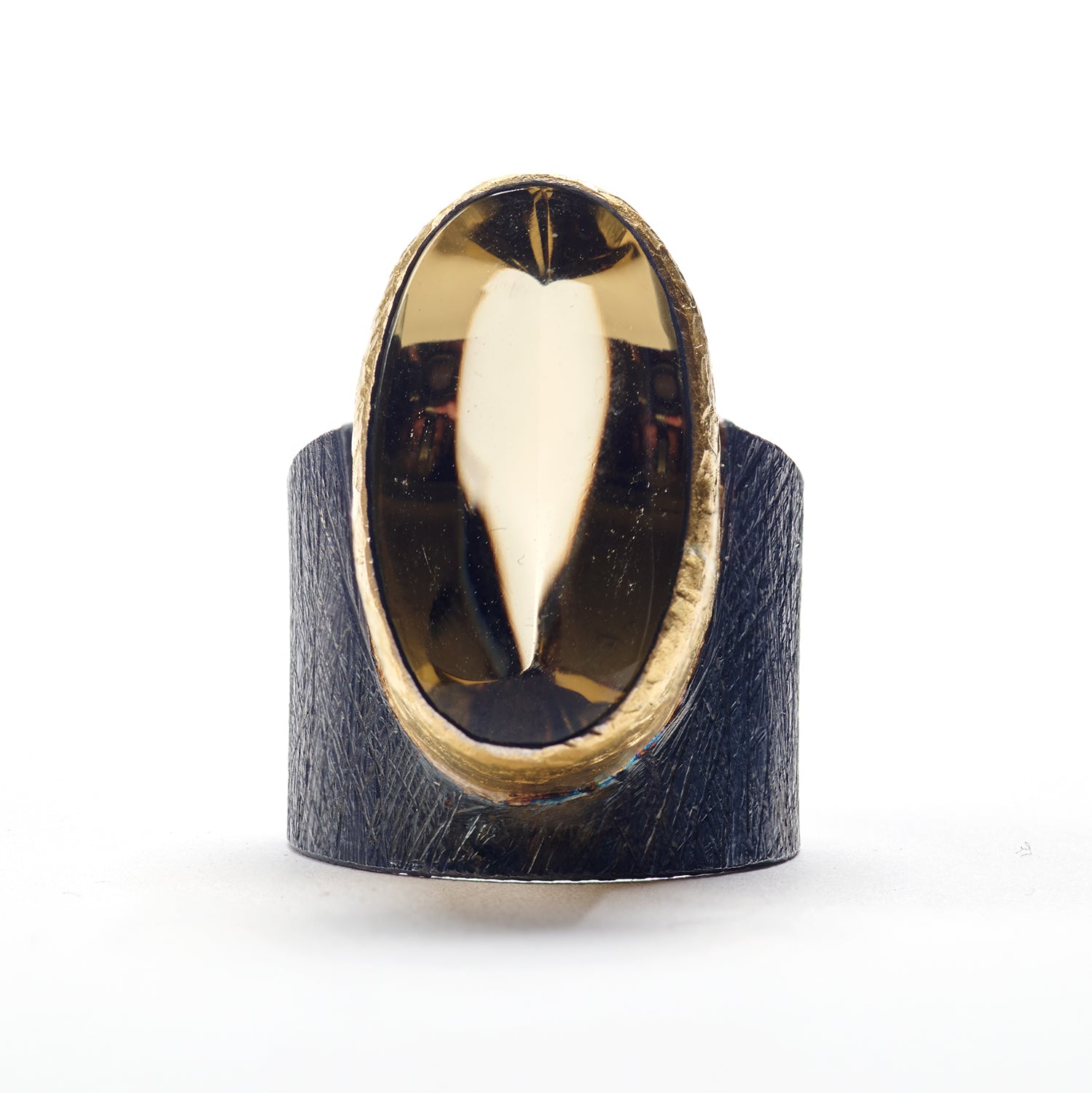 Contemporary Cut Citrine Ring