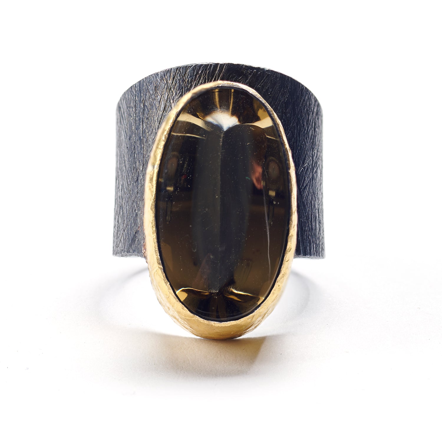 Contemporary Cut Citrine Ring