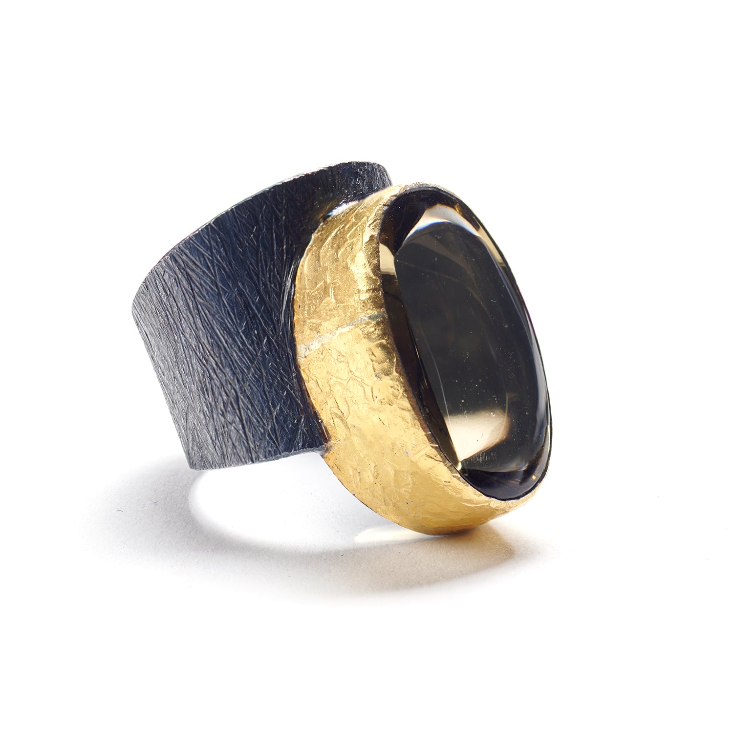 Contemporary Cut Citrine Ring