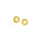Medium Interrupted Circle Gold Earrings