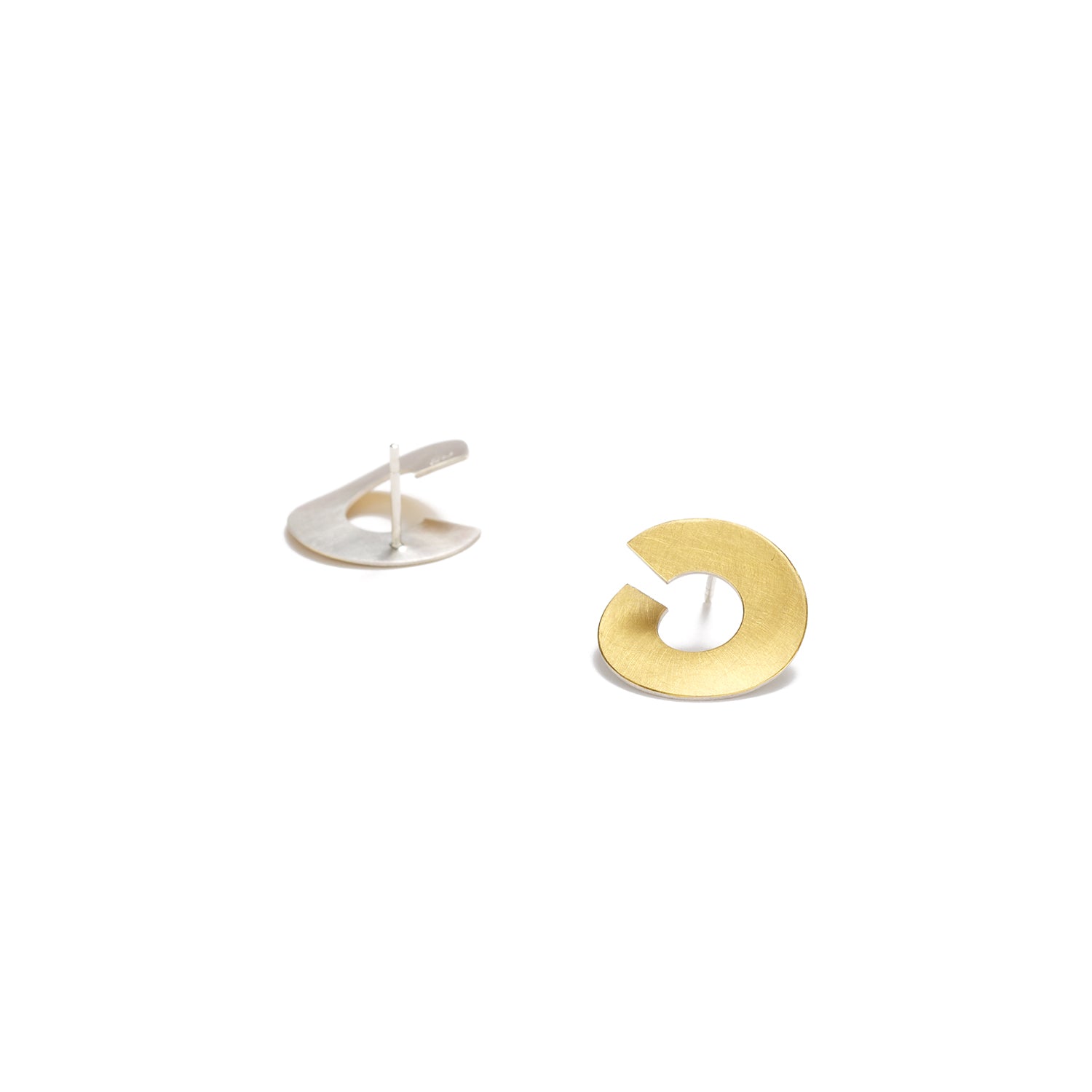 Small Interrupted Circle Gold Earrings