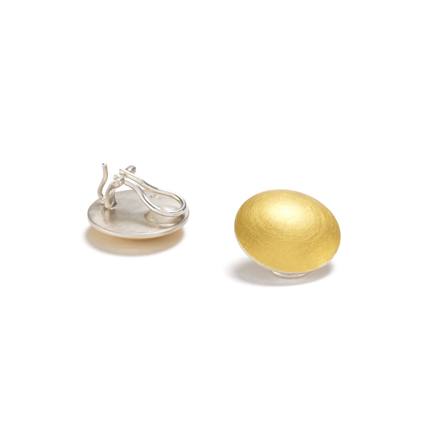 Gold and Silver Dome Earrings