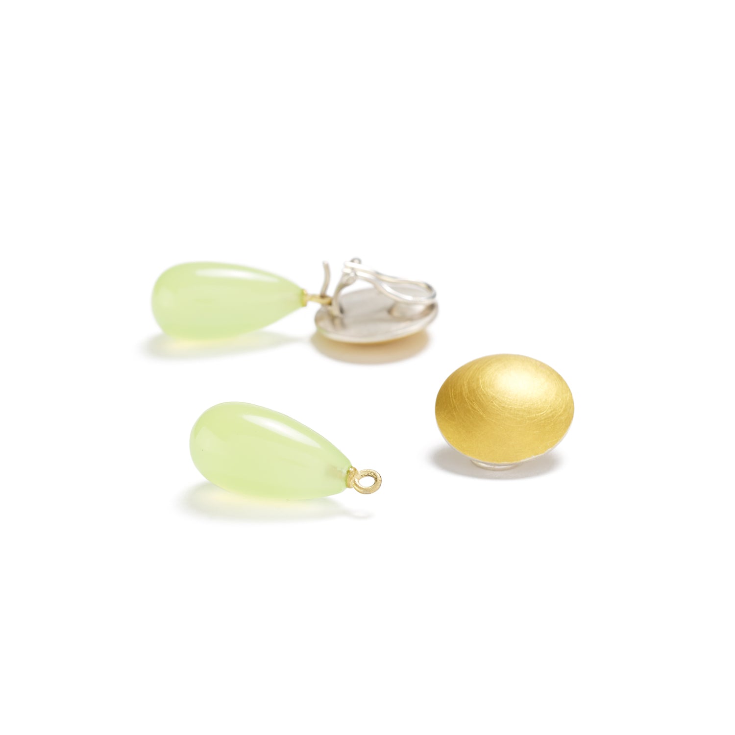Gold and Silver Dome Earrings