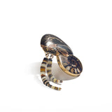 Ammonite Inspired Inlaid Brooch