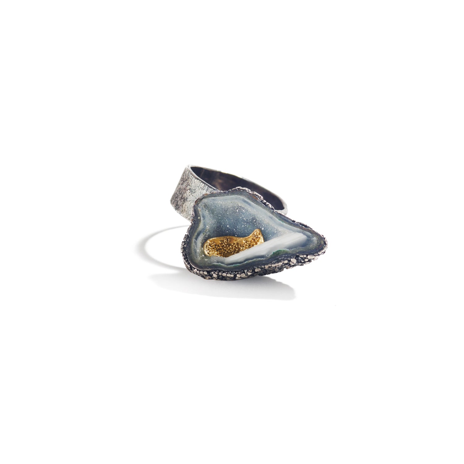 Geode Ring with Gold