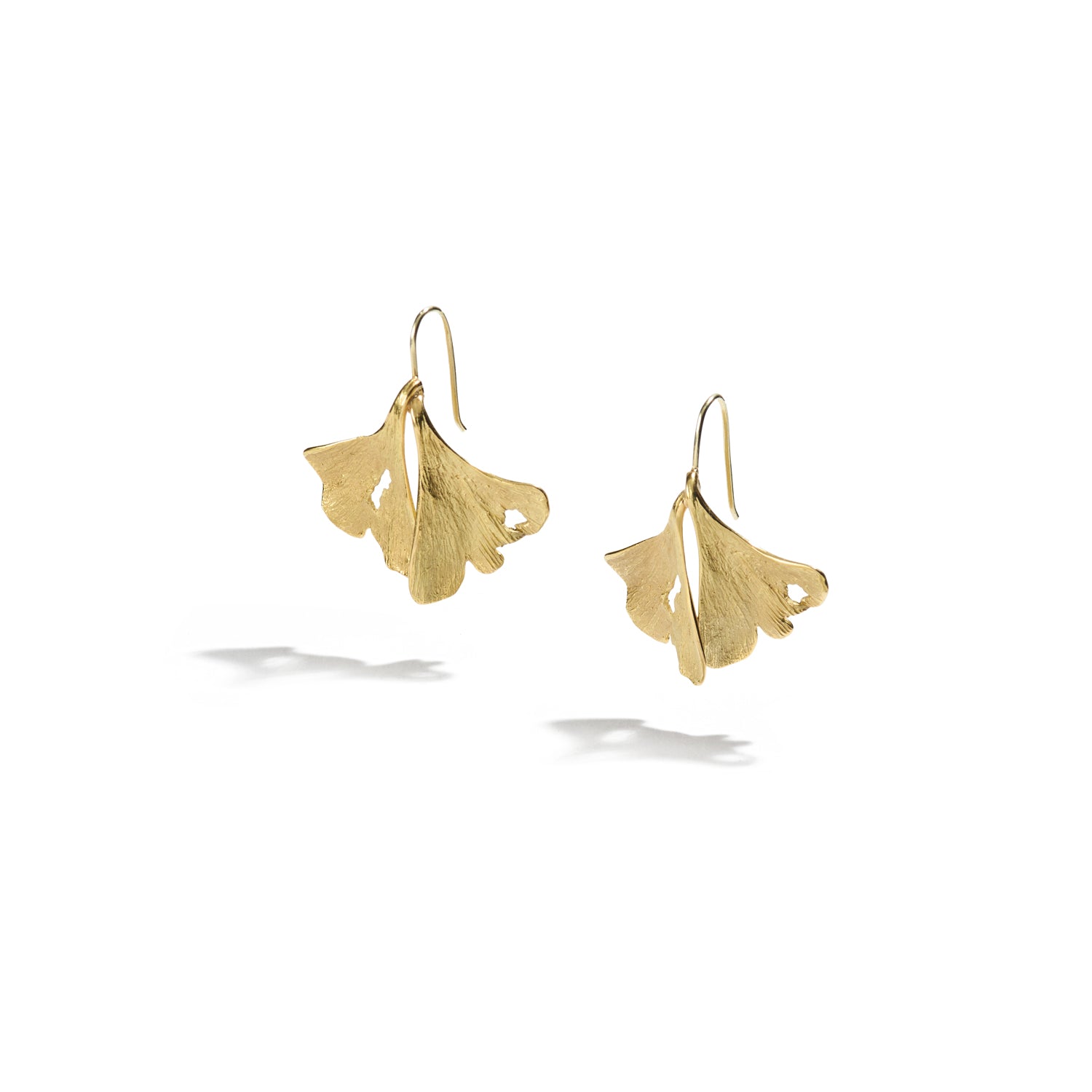 Golden Double Ginko Earrings