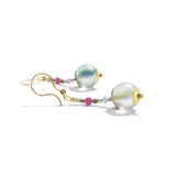 Frosted Marbles Earrings with Tanzanite