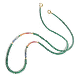 Emerald, Aquamarine, and Sapphire Necklace with Gold