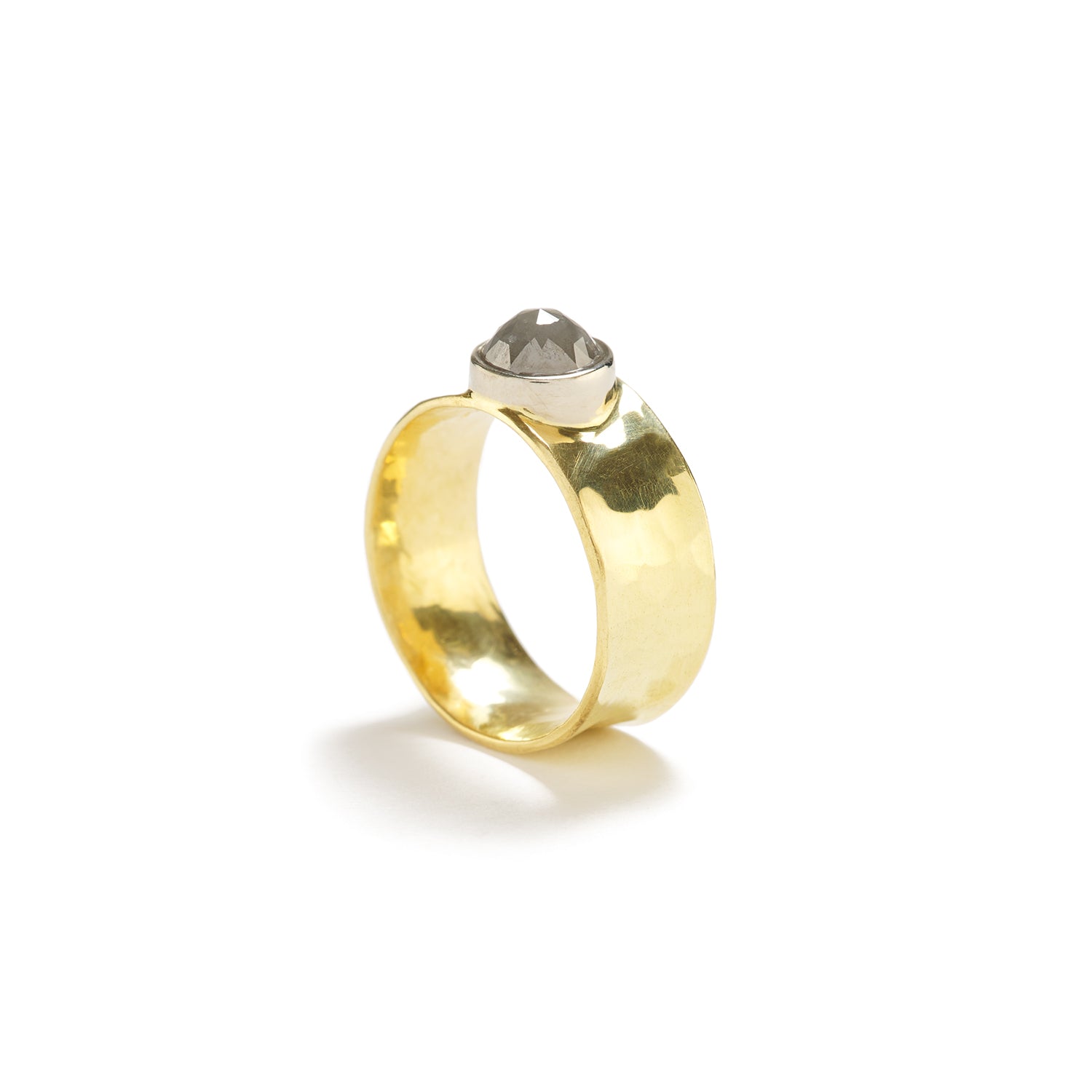 Ring with Light Grey Rose Cut Diamond