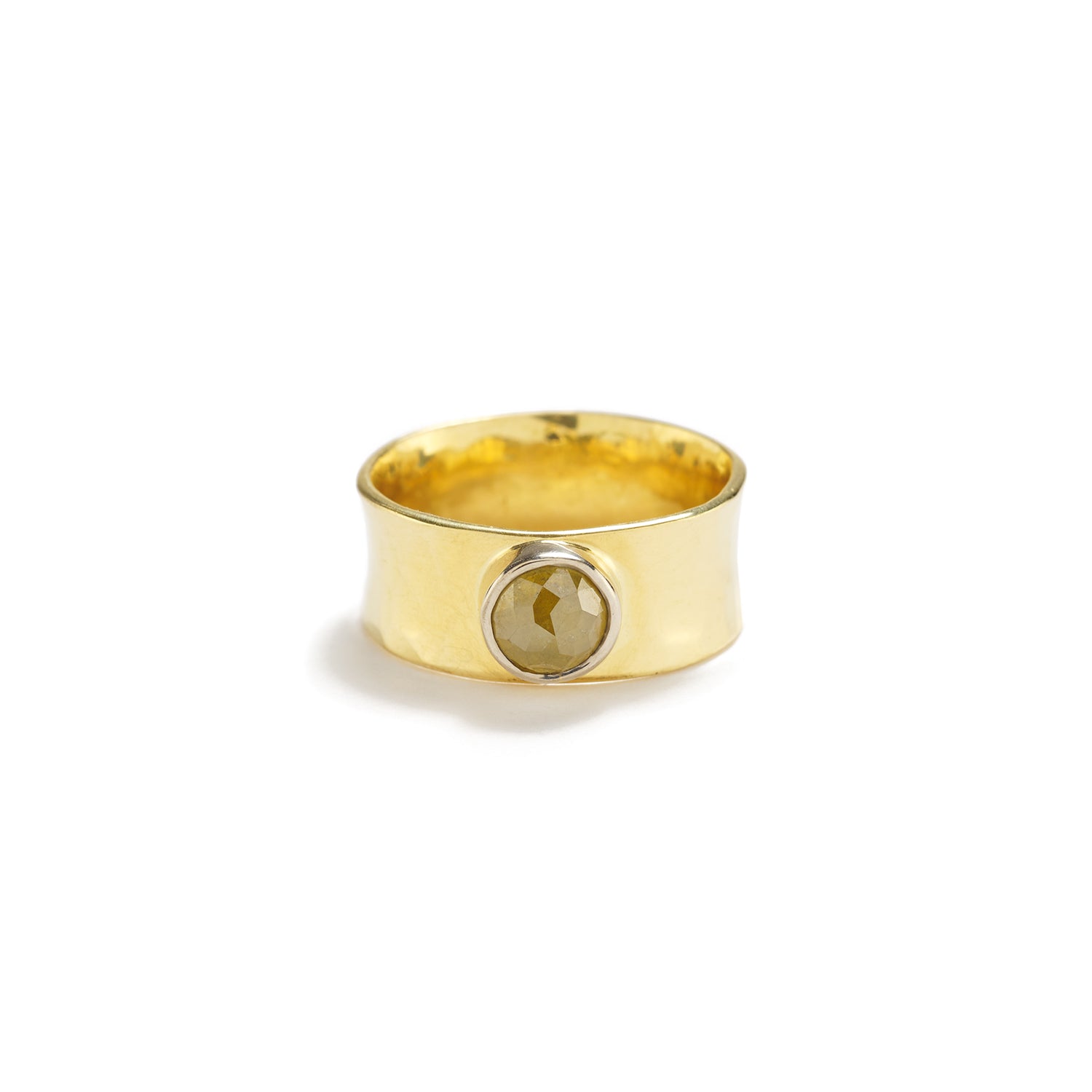 Ring with Yellow Rose Cut Diamond