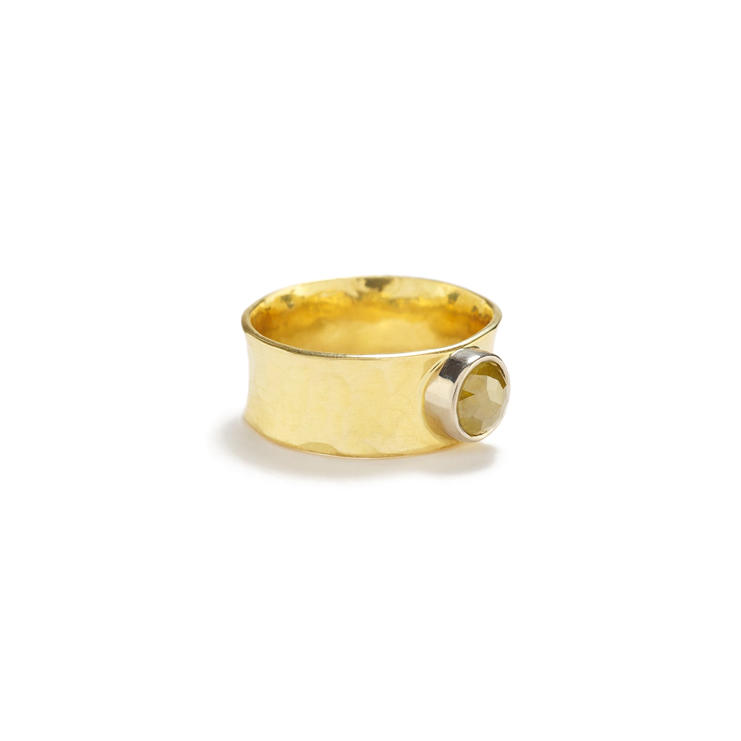 Ring with Yellow Rose Cut Diamond