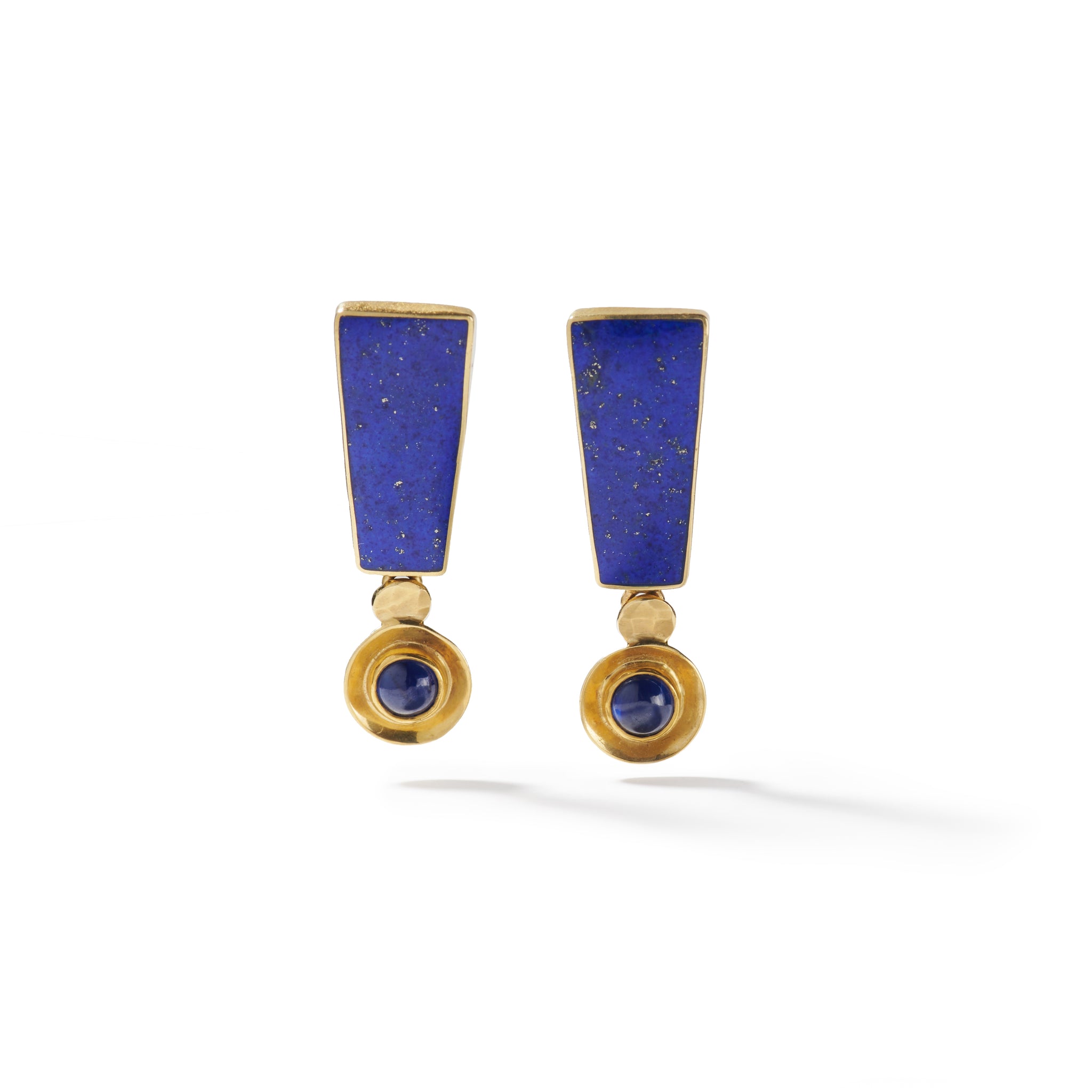 Cabochon Sapphire & Lapis Earrings