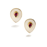 Bamboo Coral & Rhodolite Garnet Earrings