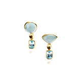 Aquamarine & Zircon Drop Earrings