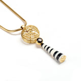 Gold, Black & White Necklace