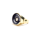 Gold, Psilomelane & Diamond Ring