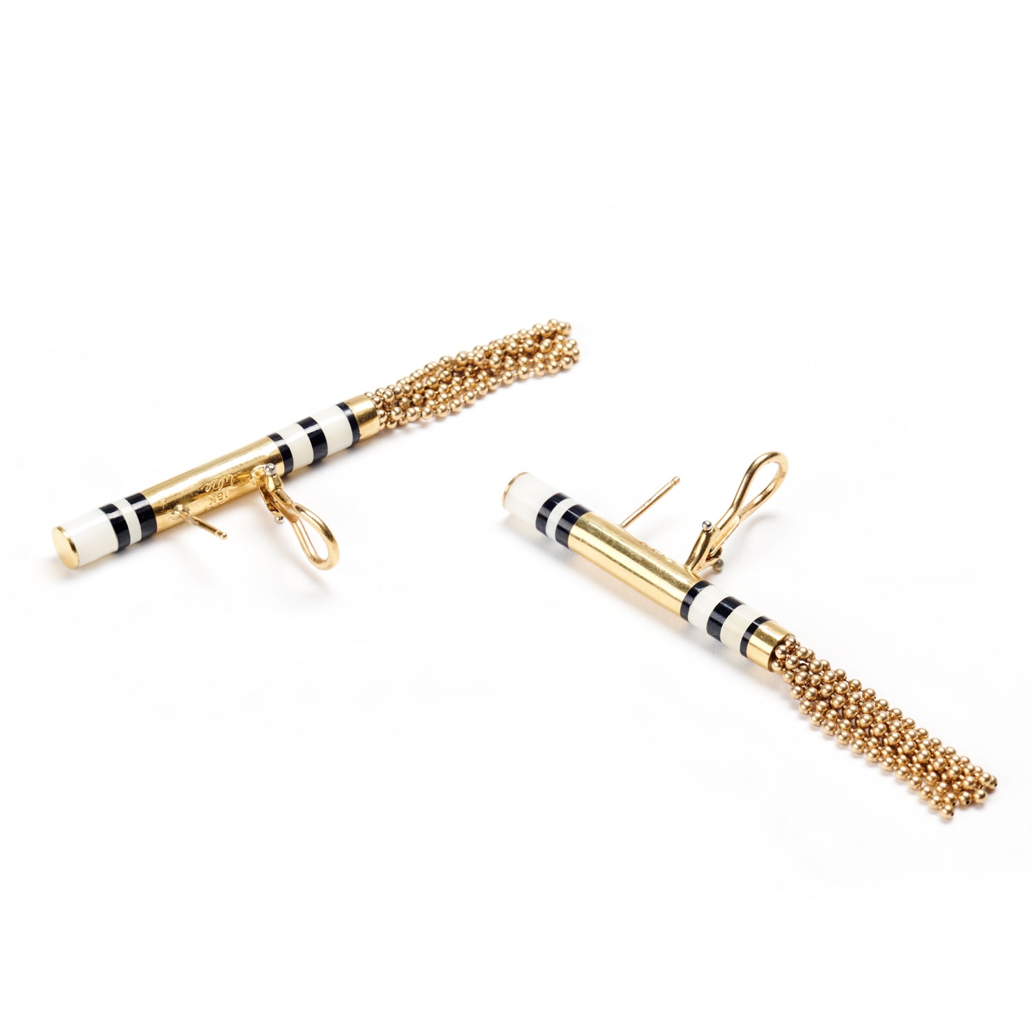 Gold, Black & White Earrings