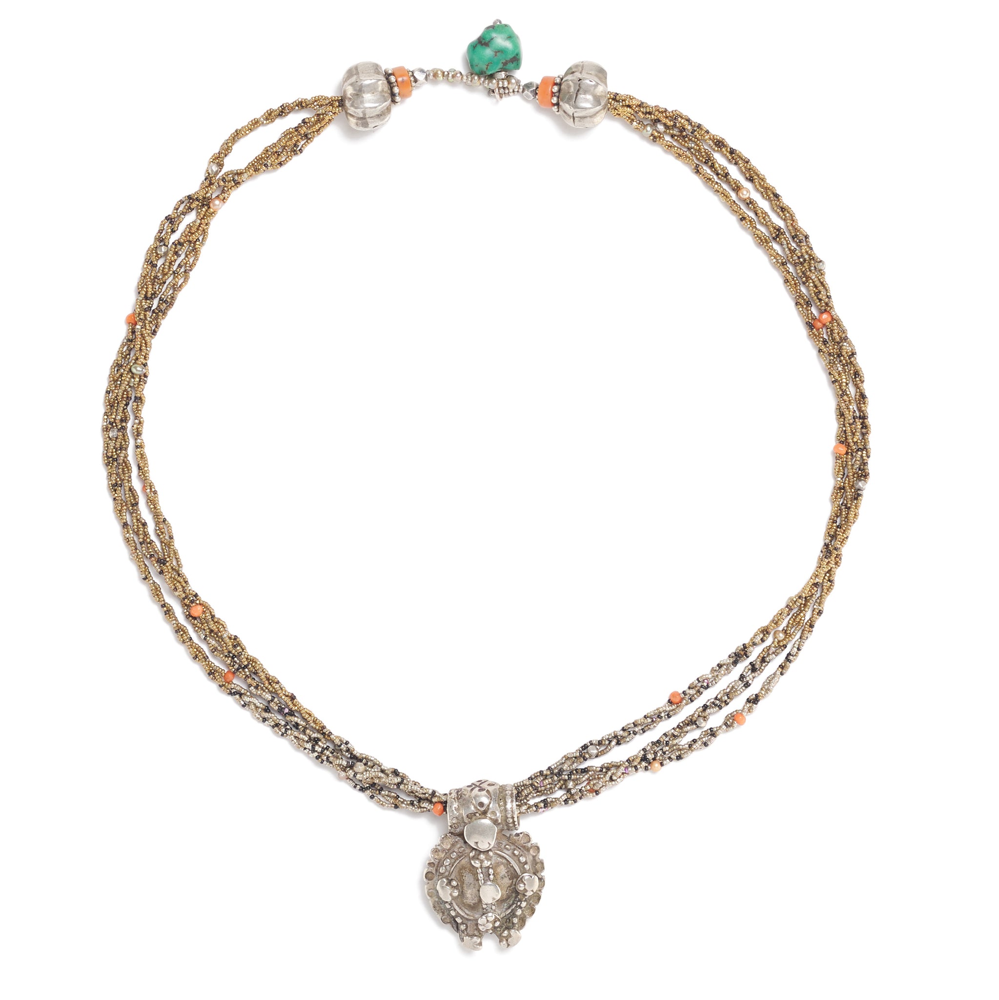 Antique Orissa Silver Pendant Necklace