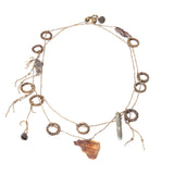 Long Bronze Ring Necklace