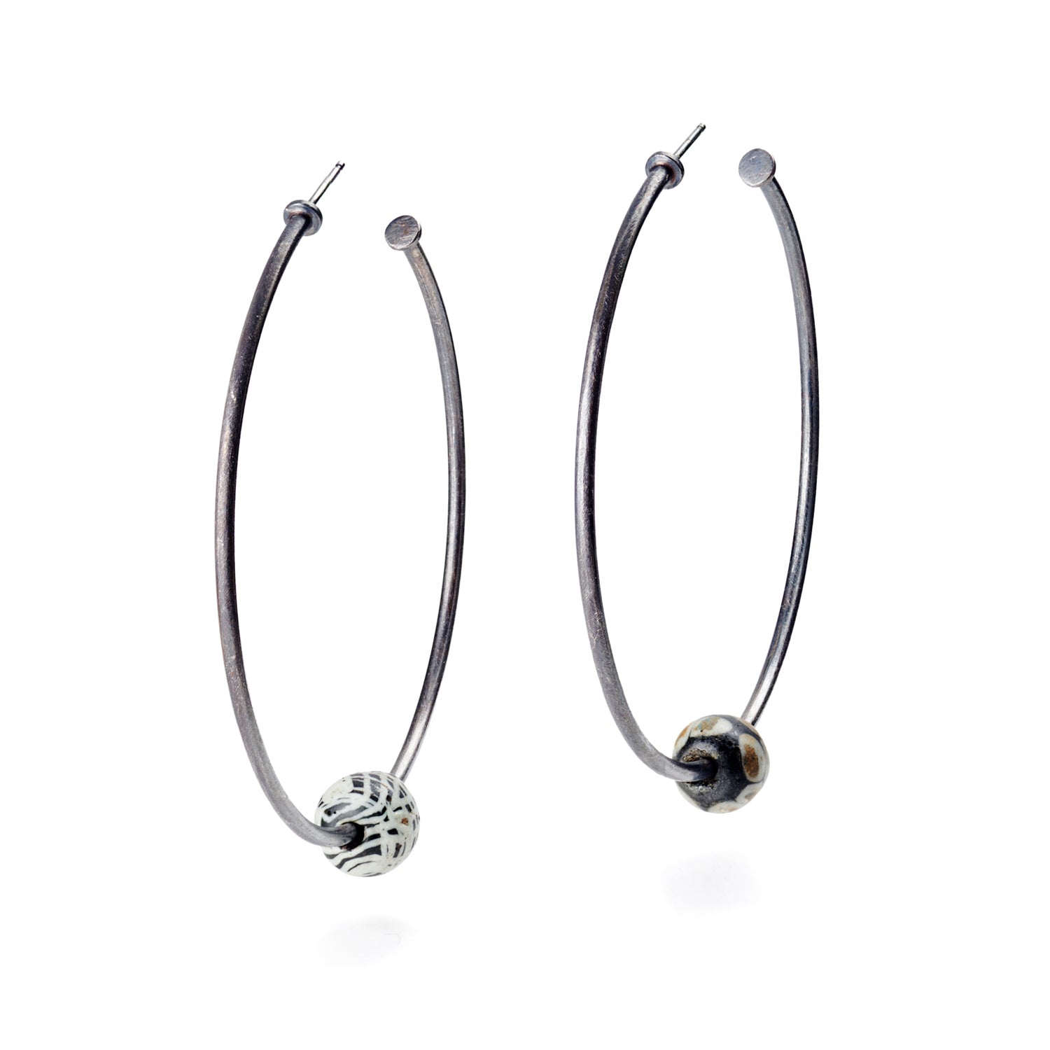 Giant Hoop and Glass Earrings