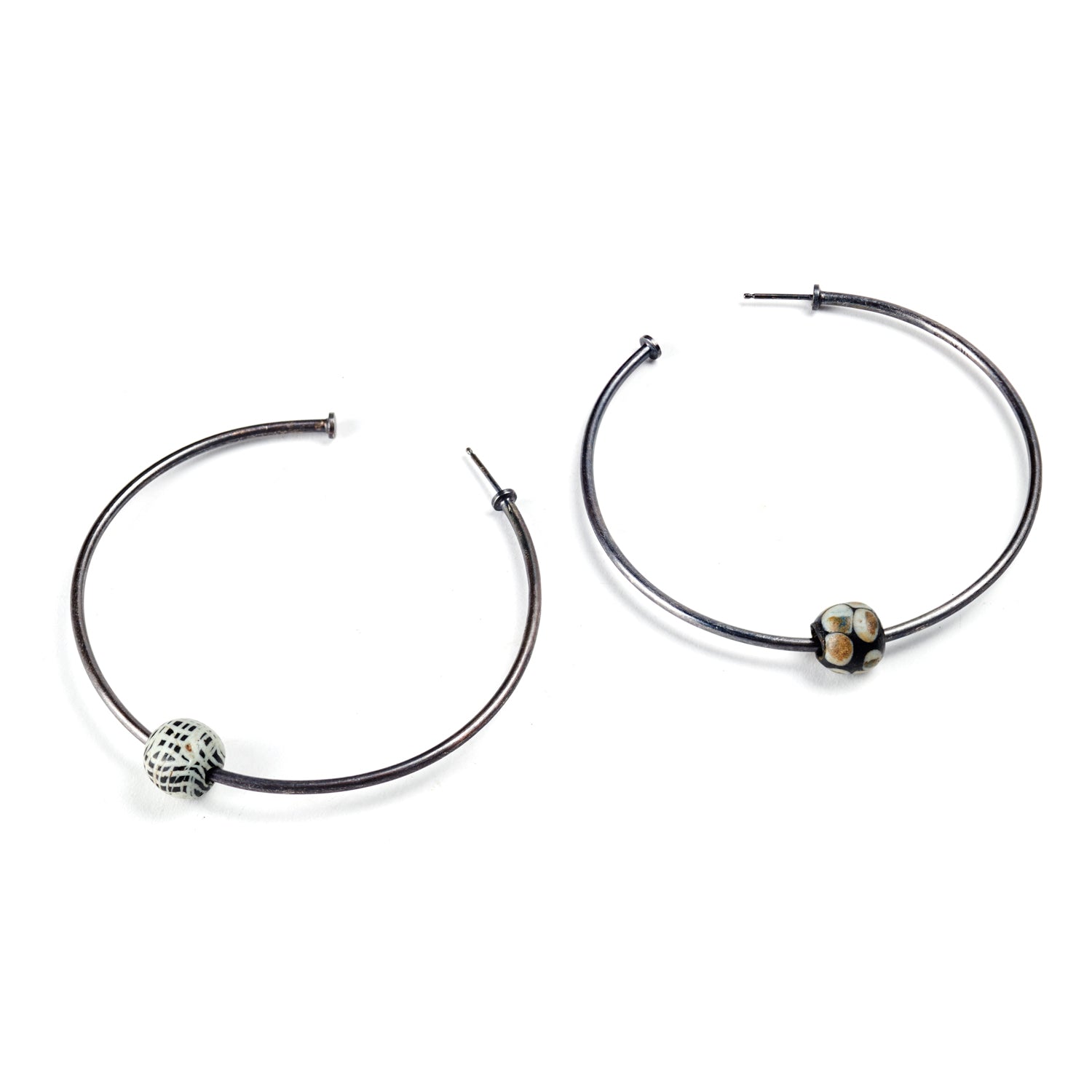 Giant Hoop and Glass Earrings