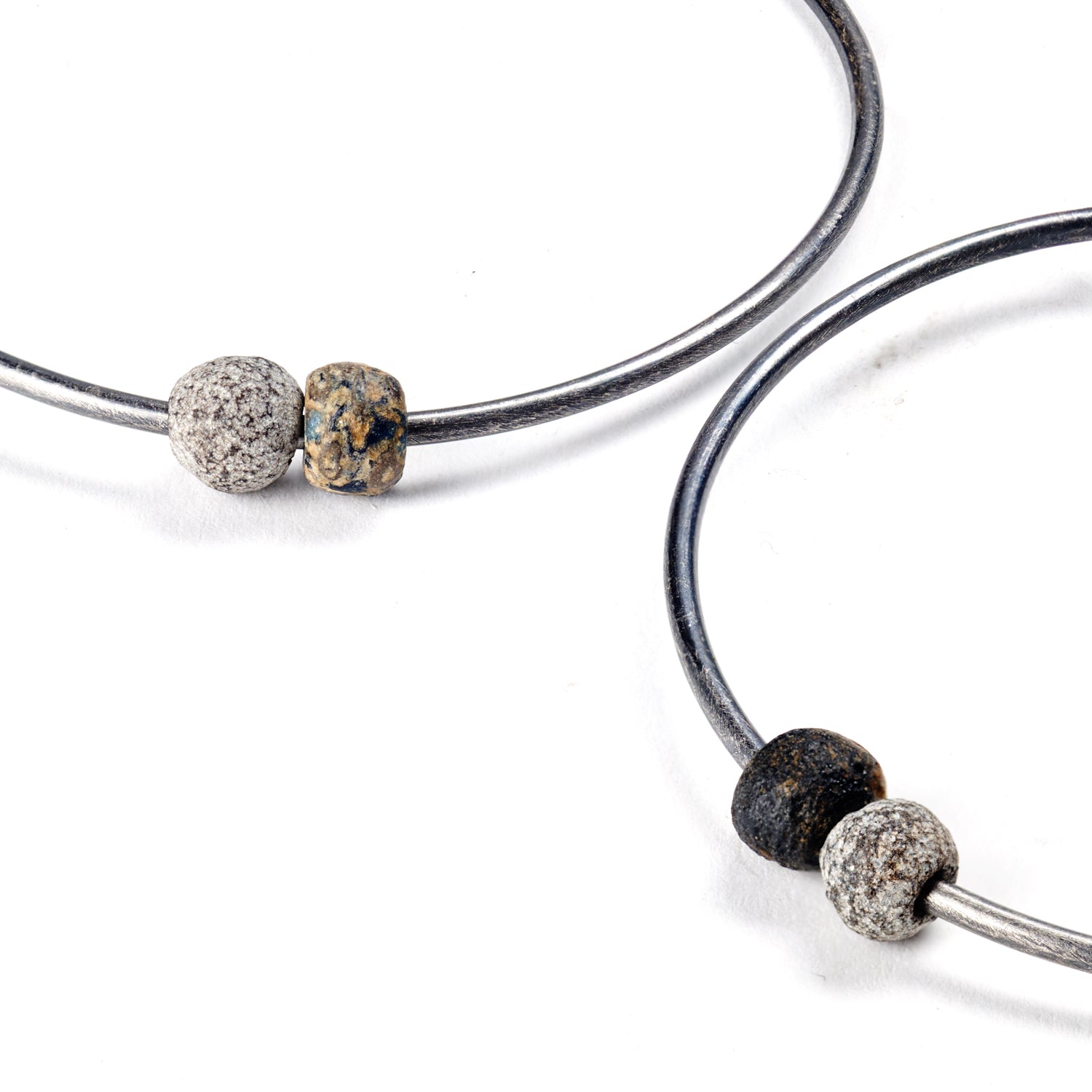 Giant Hoop and Stone Earrings