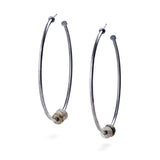 Giant Hoop and Stone Earrings