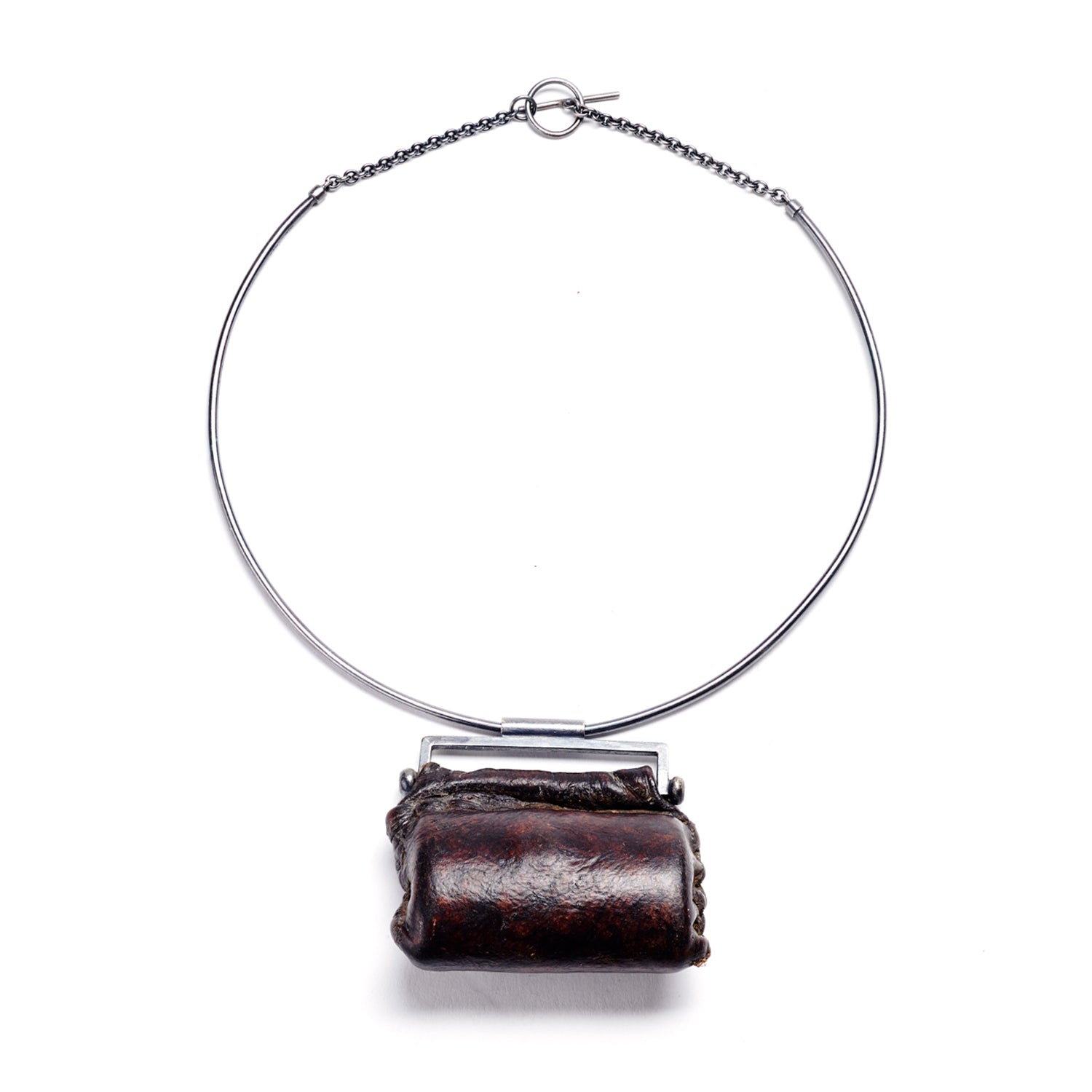 Leather Amulet Neck Cuff I