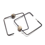 Square Hoop & Stone Earrings