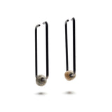 Square Hoop & Stone Earrings